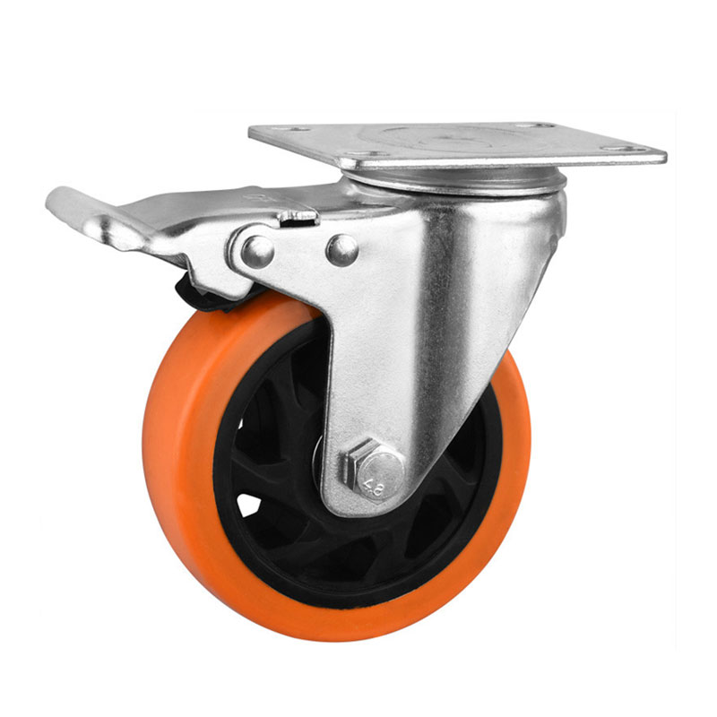 Medium Duty Casters with Orange Wheels